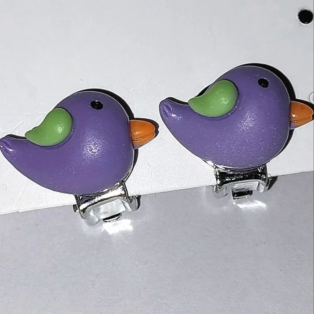 Beautiful girls bird clip-on earrings for kids